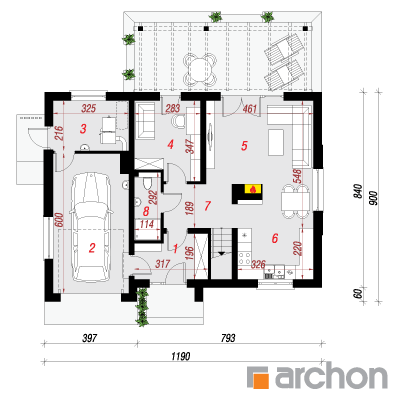  Maja laimkinkanipuudes 1. korruse plaan