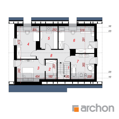  Maja laimkinkanipuudes 2. korruse plaan