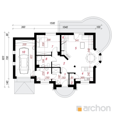  Maja lootoslilledes (G) 1. korruse plaan