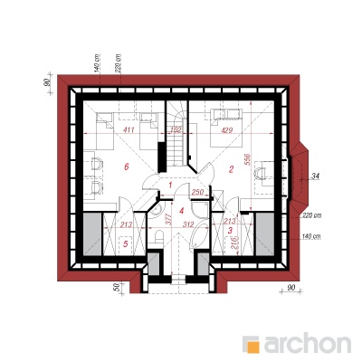  Maja lootoslilledes (PD) 2. korruse plaan