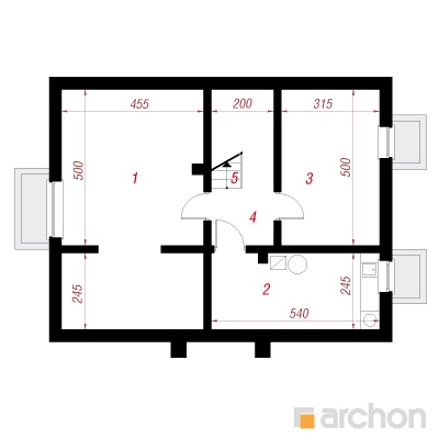  Maja lutsernides (P) 0. korruse plaan
