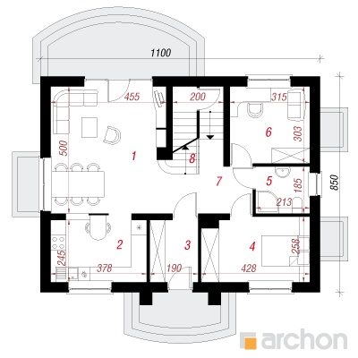  Maja lutsernides (P) 1. korruse plaan