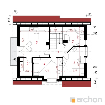  Maja lutsernides 2. korruse plaan