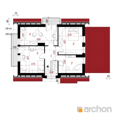  Maja lagritsapõõsas (G) 2. korruse plaan