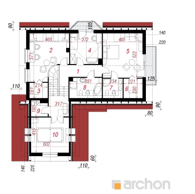  Maja mahagonipuudes 2. korruse plaan