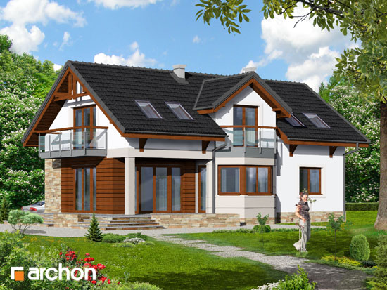 Maja mahagonipuudes eestvaade