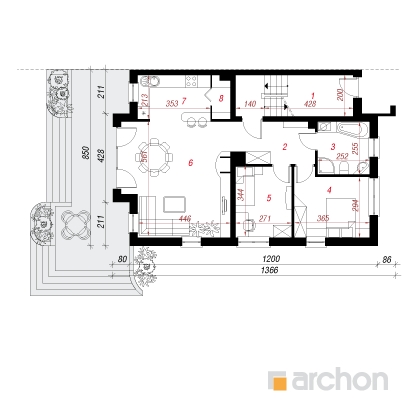  Maja vaarikates 1. korruse plaan