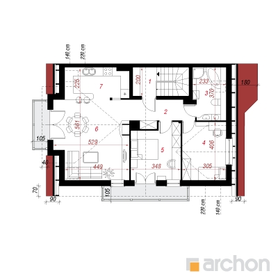  Maja vaarikates 2. korruse plaan