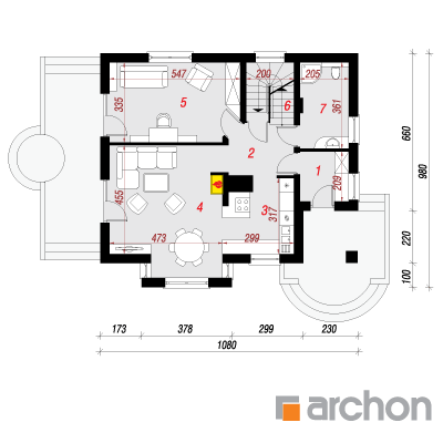  Maja mandariinides (P) 1. korruse plaan