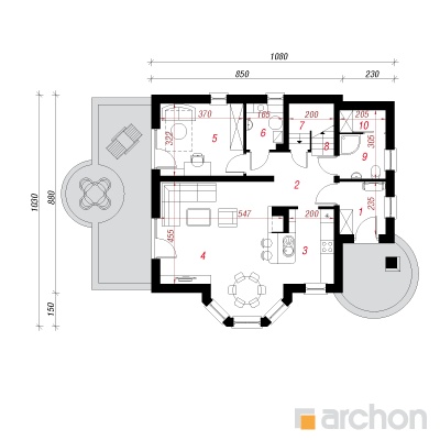  Maja mandariinipuudes 2 1. korruse plaan