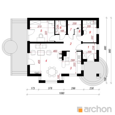  Maja mandariinipuudes 1. korruse plaan