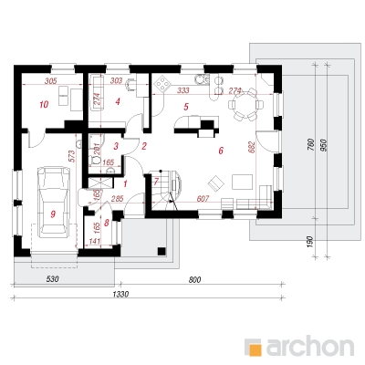  Maja mangodes 1. korruse plaan