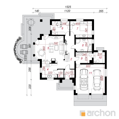  Maja purpur-kannatuslilledes (G2) 1. korruse plaan