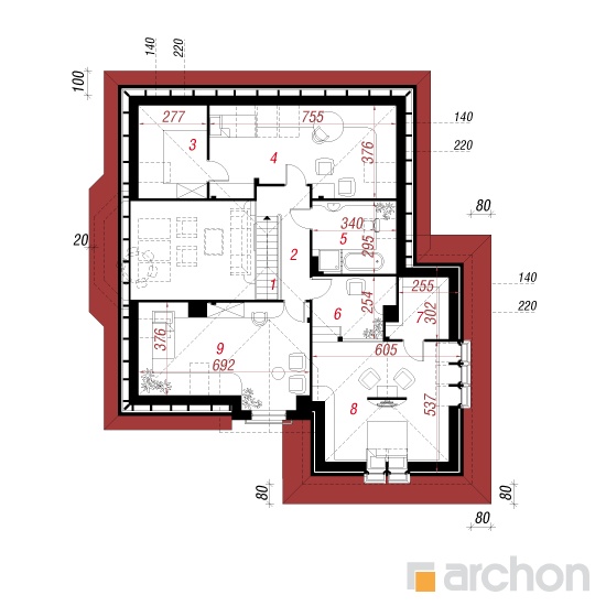  Maja purpur-kannatuslilledes (G2) 2. korruse plaan