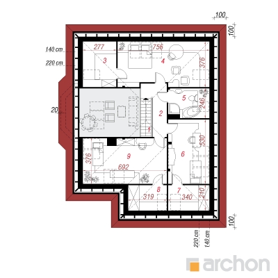  Maja purpur-kannatuslilledes 2. korruse plaan