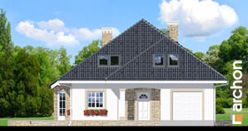 Maja purpur-kannatuslilledes vaade