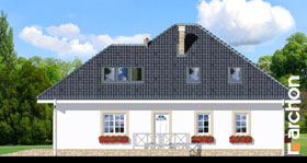 Maja purpur-kannatuslilledes vaade