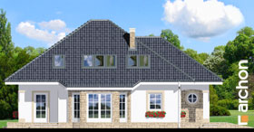 Maja purpur-kannatuslilledes vaade