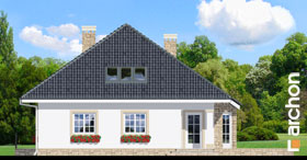 Maja purpur-kannatuslilledes vaade