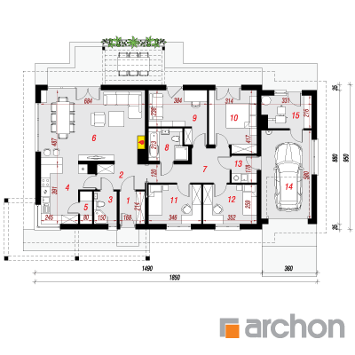  Maja McIntosh'ides 1. korruse plaan