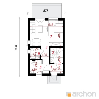  Maja mandlites 2 1. korruse plaan