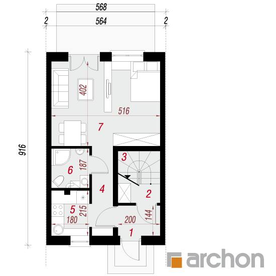  Maja mandlites 1. korruse plaan