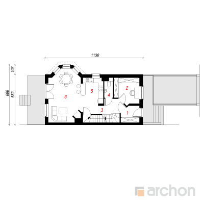  Maja hõlmikpuudes 4 1. korruse plaan