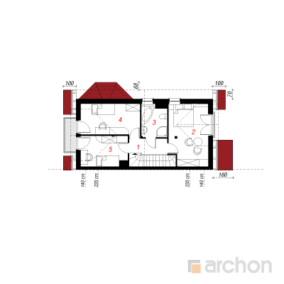  Maja hõlmikpuudes 4 2. korruse plaan