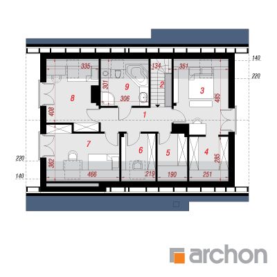  Maja Miniatuurne 2 (N) 2. korruse plaan