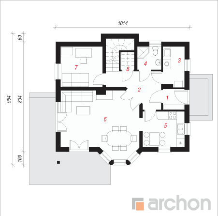  Maja kopsurohus 1. korruse plaan