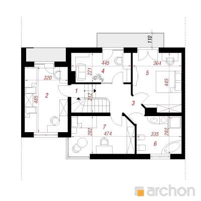  Maja mürtides 2. korruse plaan