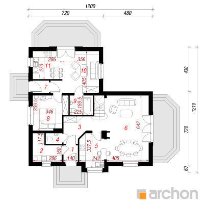  Maja harilikus võililles 1. korruse plaan