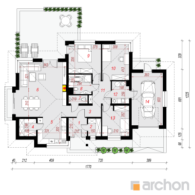  Maja soosalatites 1. korruse plaan