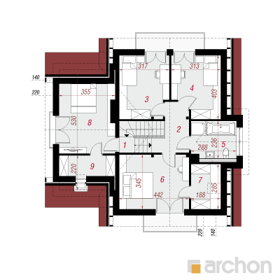  Maja aprikoosipuudes (N) 2. korruse plaan