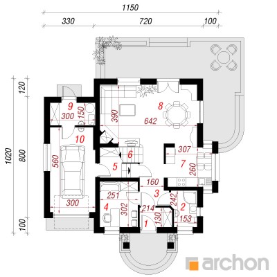  Maja aprikoosipuudes 1. korruse plaan