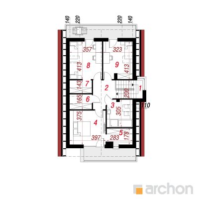  Maja õli-rõikapuudes 2. korruse plaan