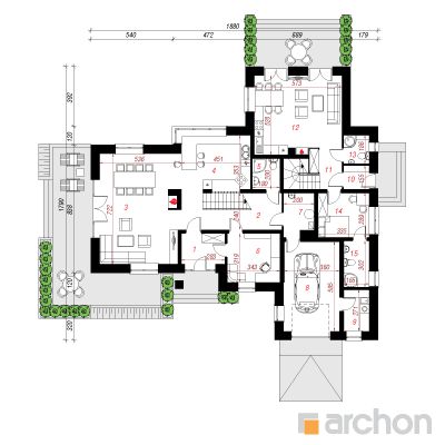  Villa Nadmorsk 1. korruse plaan