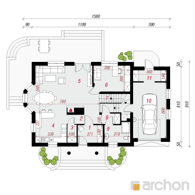  Maja nektariinipuudes 2 (P) 1. korruse plaan
