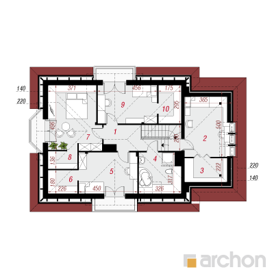  Maja nektariinipuudes 2 (P) 2. korruse plaan