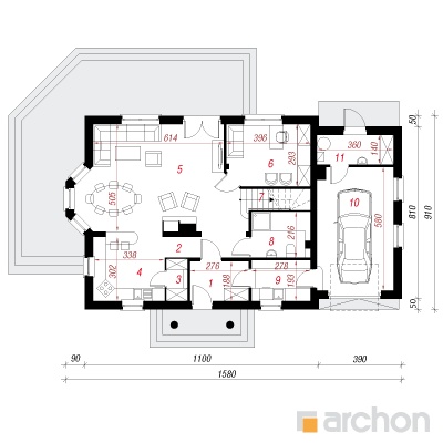  Maja nektariinipuudes 2 1. korruse plaan