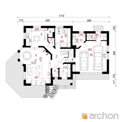  Maja vesiroosides 3 1. korruse plaan