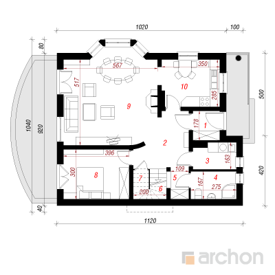  Maja vesiroosides 1. korruse plaan