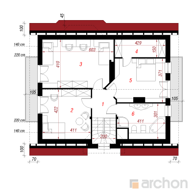  Maja vesiroosides 2. korruse plaan