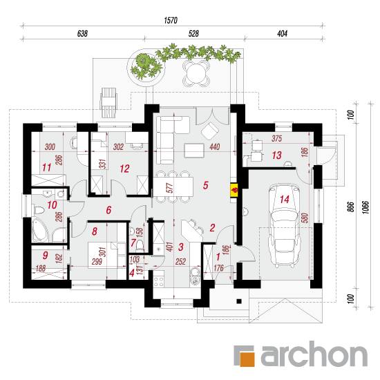  Maja neriinides 5 1. korruse plaan