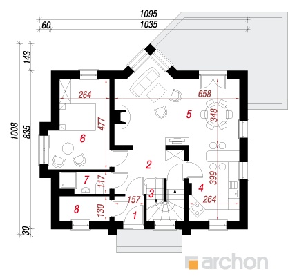  Maja lõosilmades (P) 1. korruse plaan