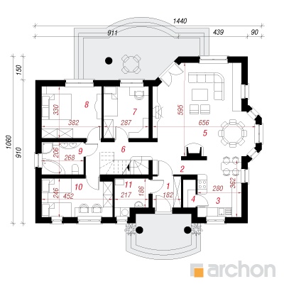  Maja oliivides (PD) 1. korruse plaan