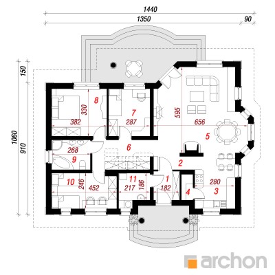  Maja oliivides 1. korruse plaan