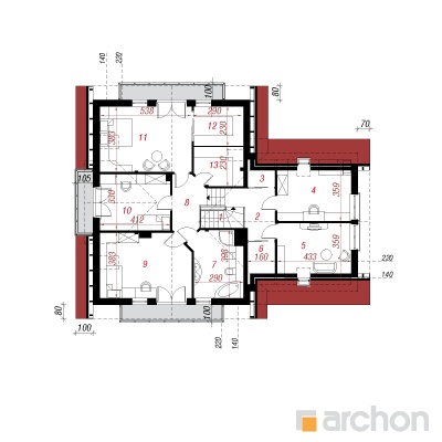  Maja punes 2. korruse plaan