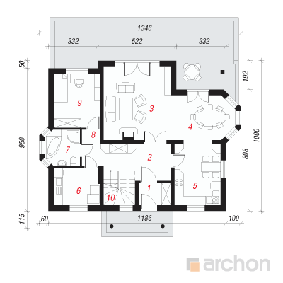 Maja pähklipuudes 1. korruse plaan