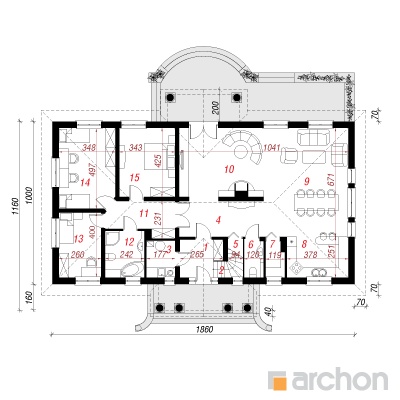  Maja haavapuude all 1. korruse plaan